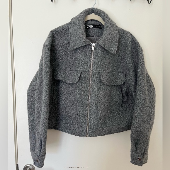 Zara Jackets & Blazers - New without tag Zara Gray Fuzzy Jacket